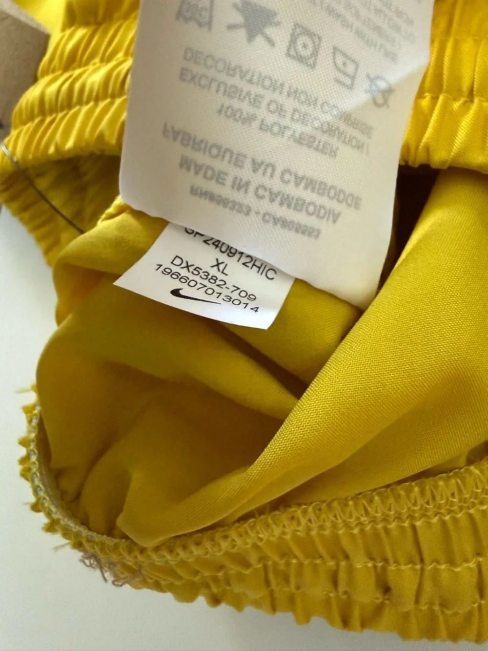 Nike Yellow Dri-FIT Athletic Shorts with Swoosh Tag XL